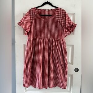 Leia N Co Red Ruffle Gingham dress